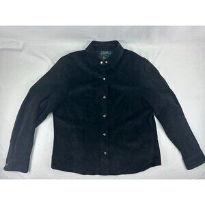 Vintage Lauren Ralph Lauren Suede Leather Button Snap Shirt L Rodeo Western
